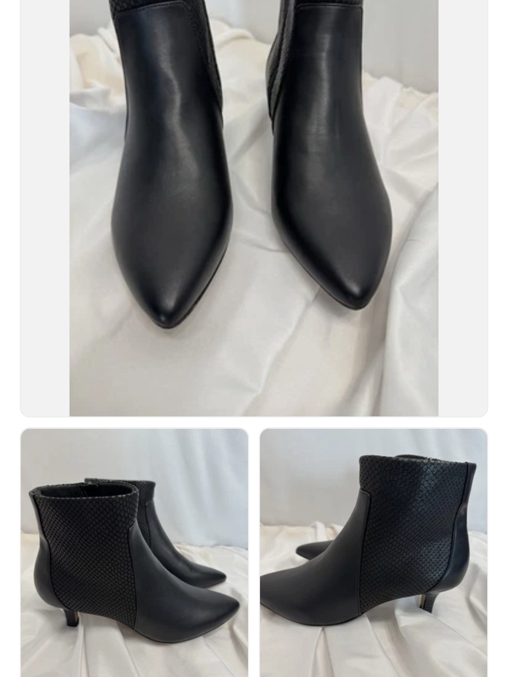 Clarks Black Pointed-Toe Kitten Heel Ankle Boots 11